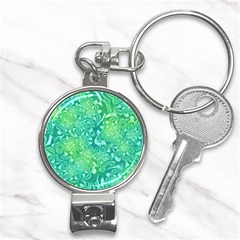 Retro Flower Pattern Design Batik Nail Clippers Key Chain