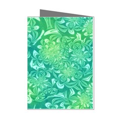 Retro Flower Pattern Design Batik Mini Greeting Cards (pkg Of 8) by Posterlux