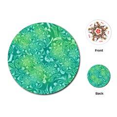 Retro Flower Pattern Design Batik Playing Cards Single Design (round)