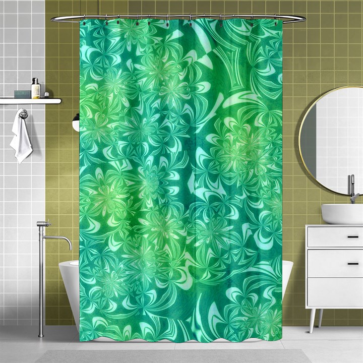 Retro Flower Pattern Design Batik Shower Curtain 48  x 72  (Small) 