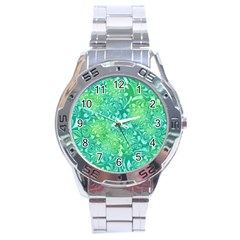 Retro Flower Pattern Design Batik Stainless Steel Analogue Watch