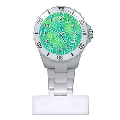 Retro Flower Pattern Design Batik Plastic Nurses Watch