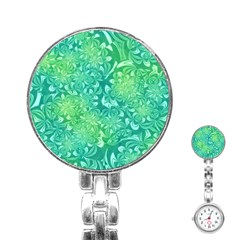 Retro Flower Pattern Design Batik Stainless Steel Nurses Watch