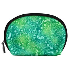 Retro Flower Pattern Design Batik Accessory Pouch (large) by Posterlux