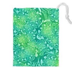 Retro Flower Pattern Design Batik Drawstring Pouch (4xl) by Posterlux