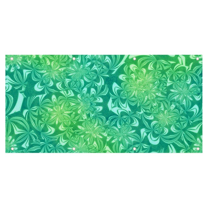 Retro Flower Pattern Design Batik Banner and Sign 8  x 4 