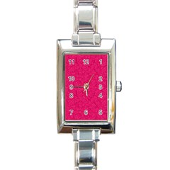 Pink Abstract Crimson Triangle Rectangle Italian Charm Watch by Posterlux