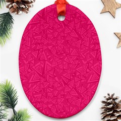 Pink Abstract Crimson Triangle Ornament (oval)