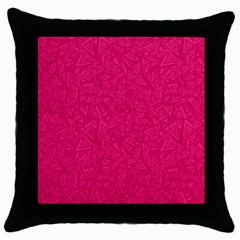 Pink Abstract Crimson Triangle Throw Pillow Case (black)