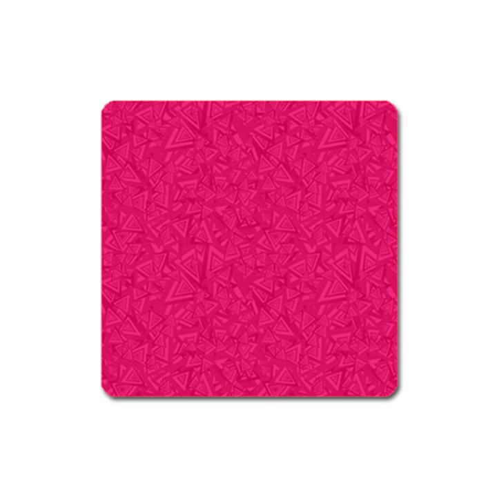 Pink Abstract Crimson Triangle Square Magnet