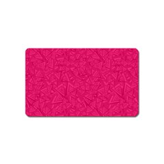 Pink Abstract Crimson Triangle Magnet (name Card)