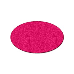 Pink Abstract Crimson Triangle Sticker Oval (10 Pack) by Posterlux