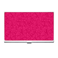 Pink Abstract Crimson Triangle Business Card Holder by Posterlux