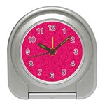 Pink Abstract Crimson Triangle Travel Alarm Clock Front