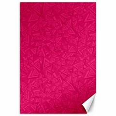 Pink Abstract Crimson Triangle Canvas 12  X 18  by Posterlux