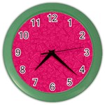 Pink Abstract Crimson Triangle Color Wall Clock Front