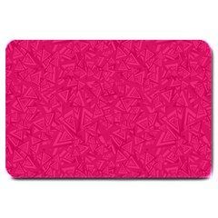 Pink Abstract Crimson Triangle Large Doormat