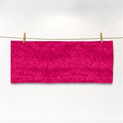 Pink Abstract Crimson Triangle Hand Towel