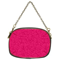 Pink Abstract Crimson Triangle Chain Purse (one Side) by Posterlux