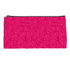 Pink Abstract Crimson Triangle Pencil Case by Posterlux