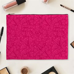 Pink Abstract Crimson Triangle Cosmetic Bag (xl)