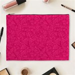 Pink Abstract Crimson Triangle Cosmetic Bag (XL) Front