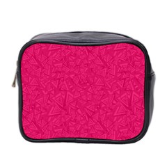 Pink Abstract Crimson Triangle Mini Toiletries Bag (two Sides) by Posterlux