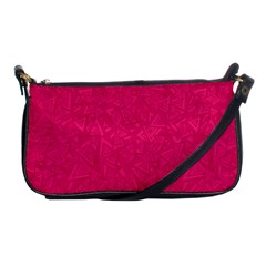 Pink Abstract Crimson Triangle Shoulder Clutch Bag by Posterlux