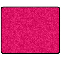 Pink Abstract Crimson Triangle Fleece Blanket (medium)