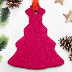 Pink Abstract Crimson Triangle Christmas Tree Ornament (two Sides)