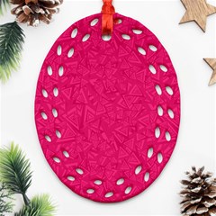 Pink Abstract Crimson Triangle Ornament (oval Filigree)