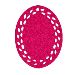 Pink Abstract Crimson Triangle Oval Filigree Ornament (two Sides) by Posterlux