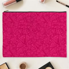 Pink Abstract Crimson Triangle Cosmetic Bag (xxxl)