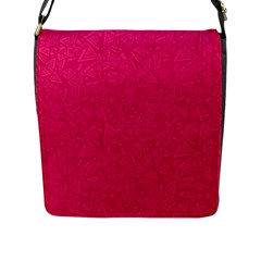 Pink Abstract Crimson Triangle Flap Closure Messenger Bag (l)