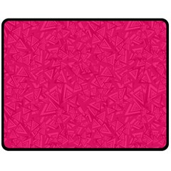 Pink Abstract Crimson Triangle Two Sides Fleece Blanket (medium) by Posterlux