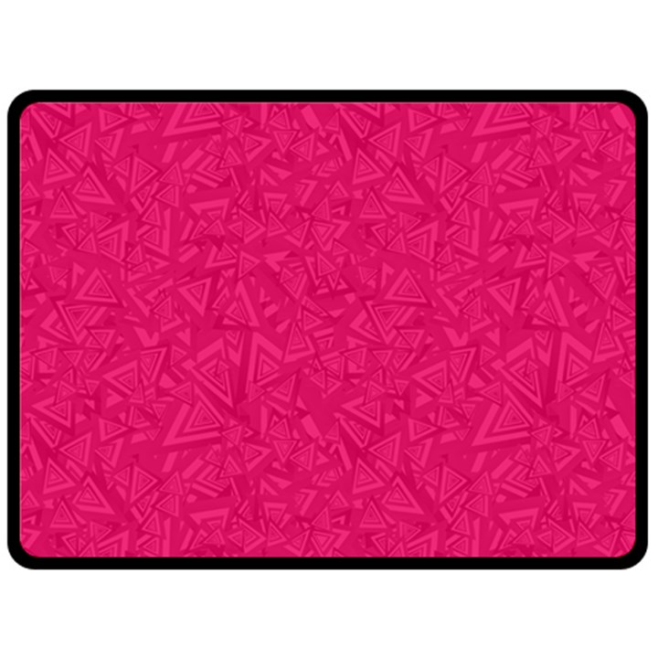 Pink Abstract Crimson Triangle Two Sides Fleece Blanket (Large)