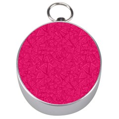 Pink Abstract Crimson Triangle Silver Compasses