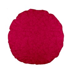 Pink Abstract Crimson Triangle Standard 15  Premium Flano Round Cushions