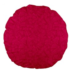 Pink Abstract Crimson Triangle Large 18  Premium Flano Round Cushions