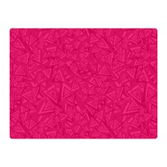 Pink Abstract Crimson Triangle Two Sides Premium Plush Fleece Blanket (mini)