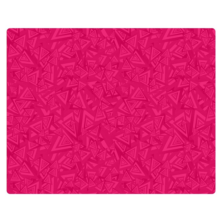 Pink Abstract Crimson Triangle Two Sides Premium Plush Fleece Blanket (Teen Size)