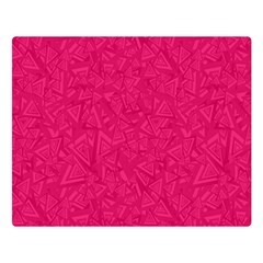 Pink Abstract Crimson Triangle Two Sides Premium Plush Fleece Blanket (large)