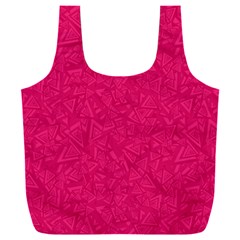 Pink Abstract Crimson Triangle Full Print Recycle Bag (xxl) by Posterlux