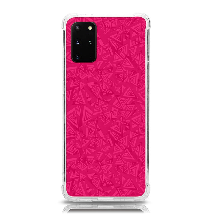 Pink Abstract Crimson Triangle Samsung Galaxy S20 Plus 6.7 Inch TPU UV Case