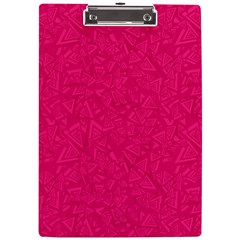 Pink Abstract Crimson Triangle A4 Acrylic Clipboard by Posterlux