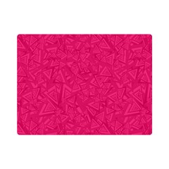 Pink Abstract Crimson Triangle Premium Plush Fleece Blanket (mini) by Posterlux