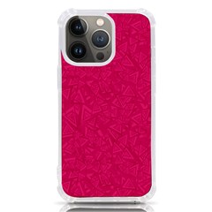 Pink Abstract Crimson Triangle Iphone 13 Pro Tpu Uv Print Case by Posterlux