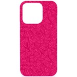 Pink Abstract Crimson Triangle iPhone 15 Pro Black UV Print PC Hardshell Case Front