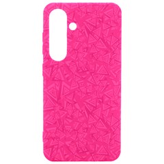 Pink Abstract Crimson Triangle Samsung Galaxy S24 6 2 Inch Black Tpu Uv Case