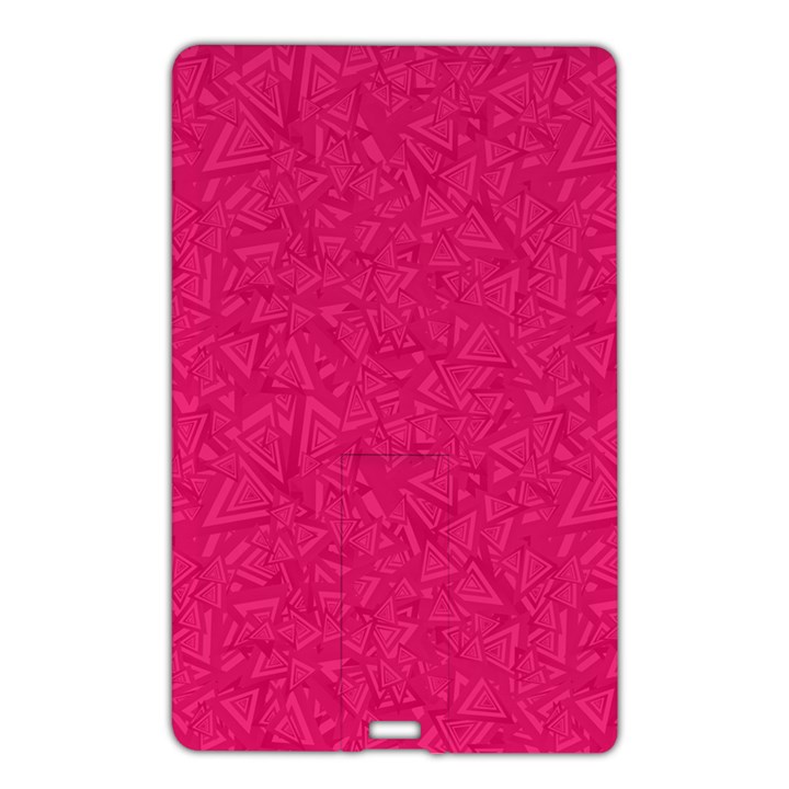 Pink Abstract Crimson Triangle Name Card Style USB Flash Drive